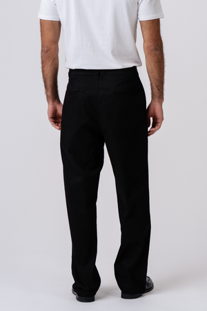 Chino droit en coton - Noir