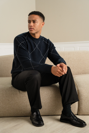 Isaac Wool Knit - Dark Navy
