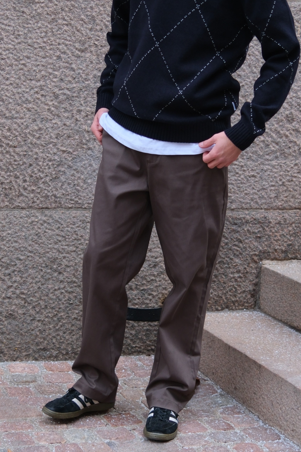 Chino droit en coton - Olive