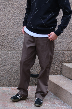 Chino droit en coton - Olive