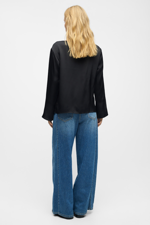 Top en cascade de piment - noir