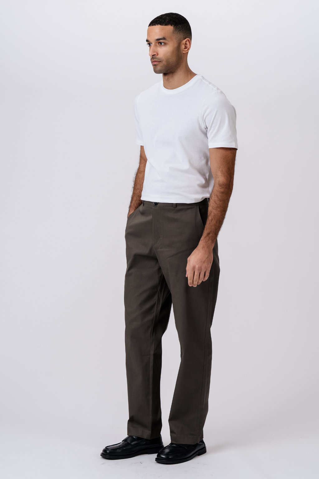 Straight Cotton Chino - Olive