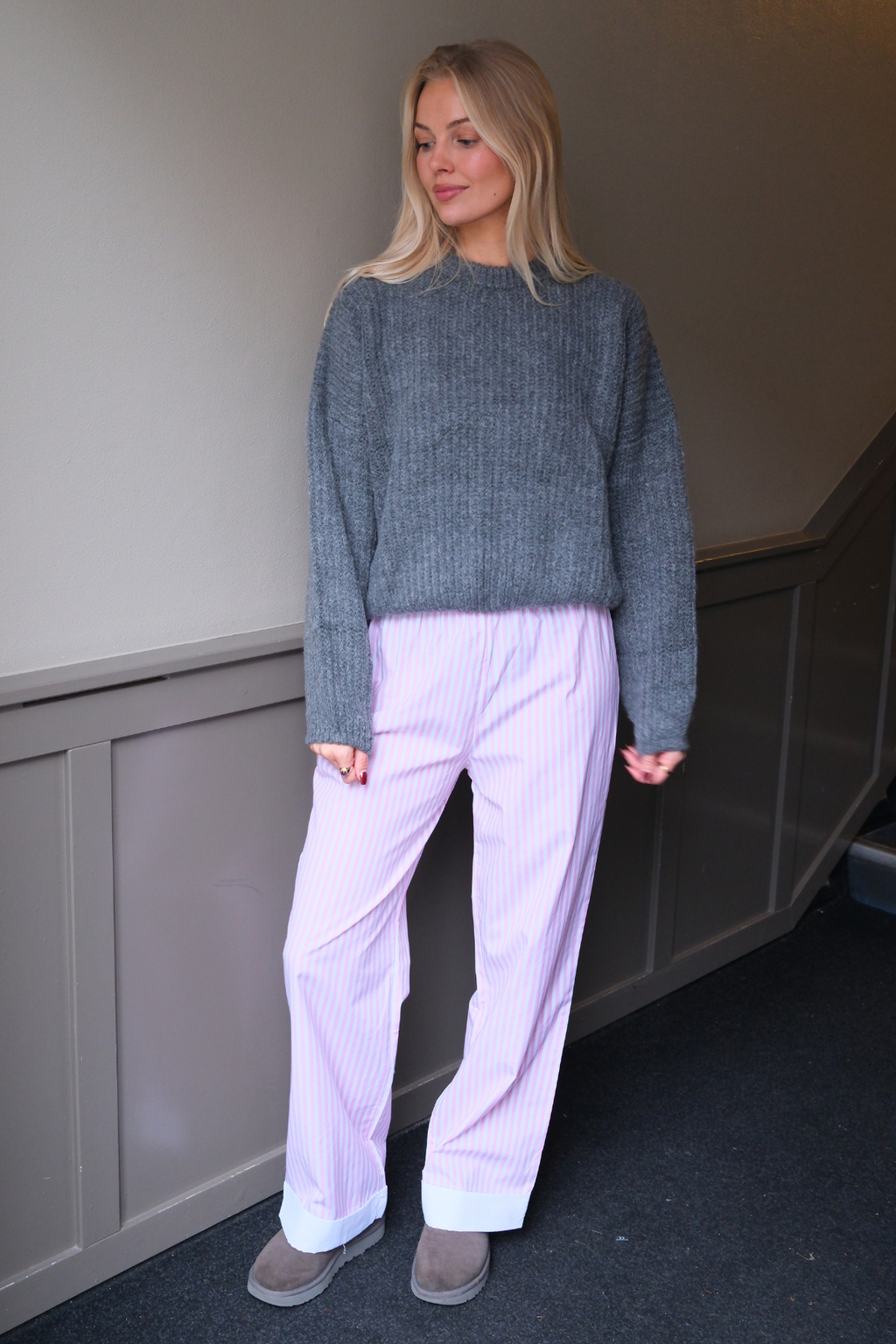 Layla Striped Pants - Rose