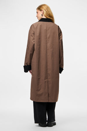 Veste Longue Légère Jorma - Café Quartz Noir