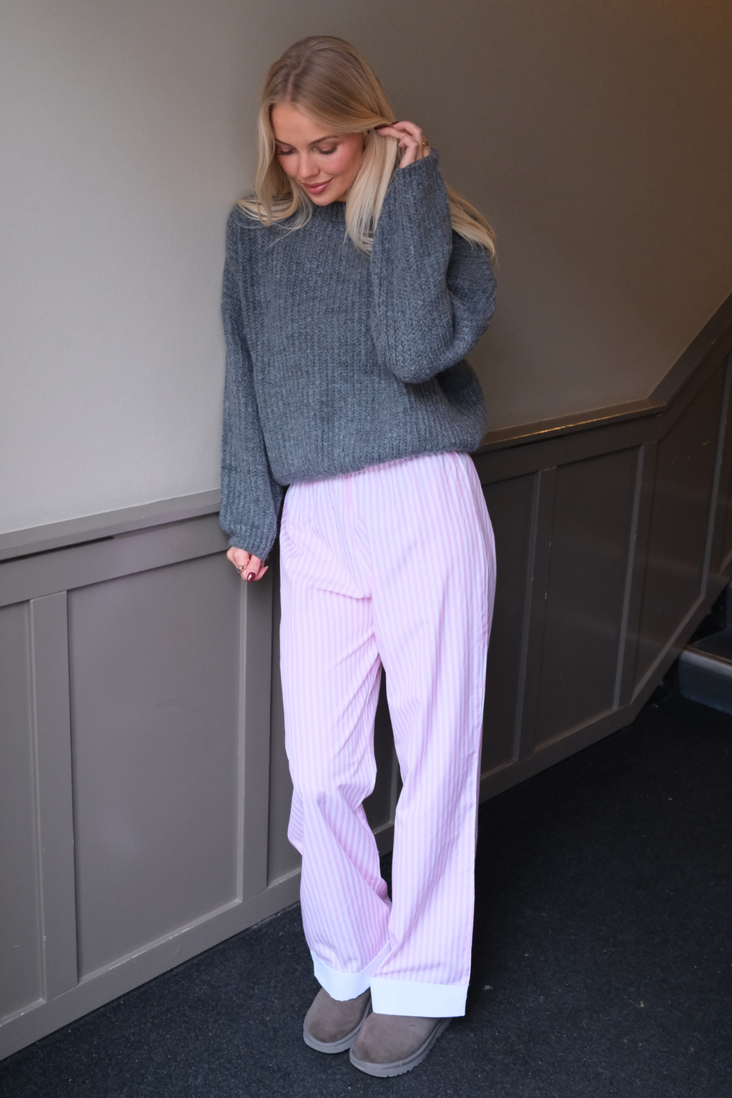 Layla Striped Pants - Pink