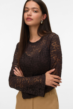 Kanya O-Neck Short Top - Chocolate Torte