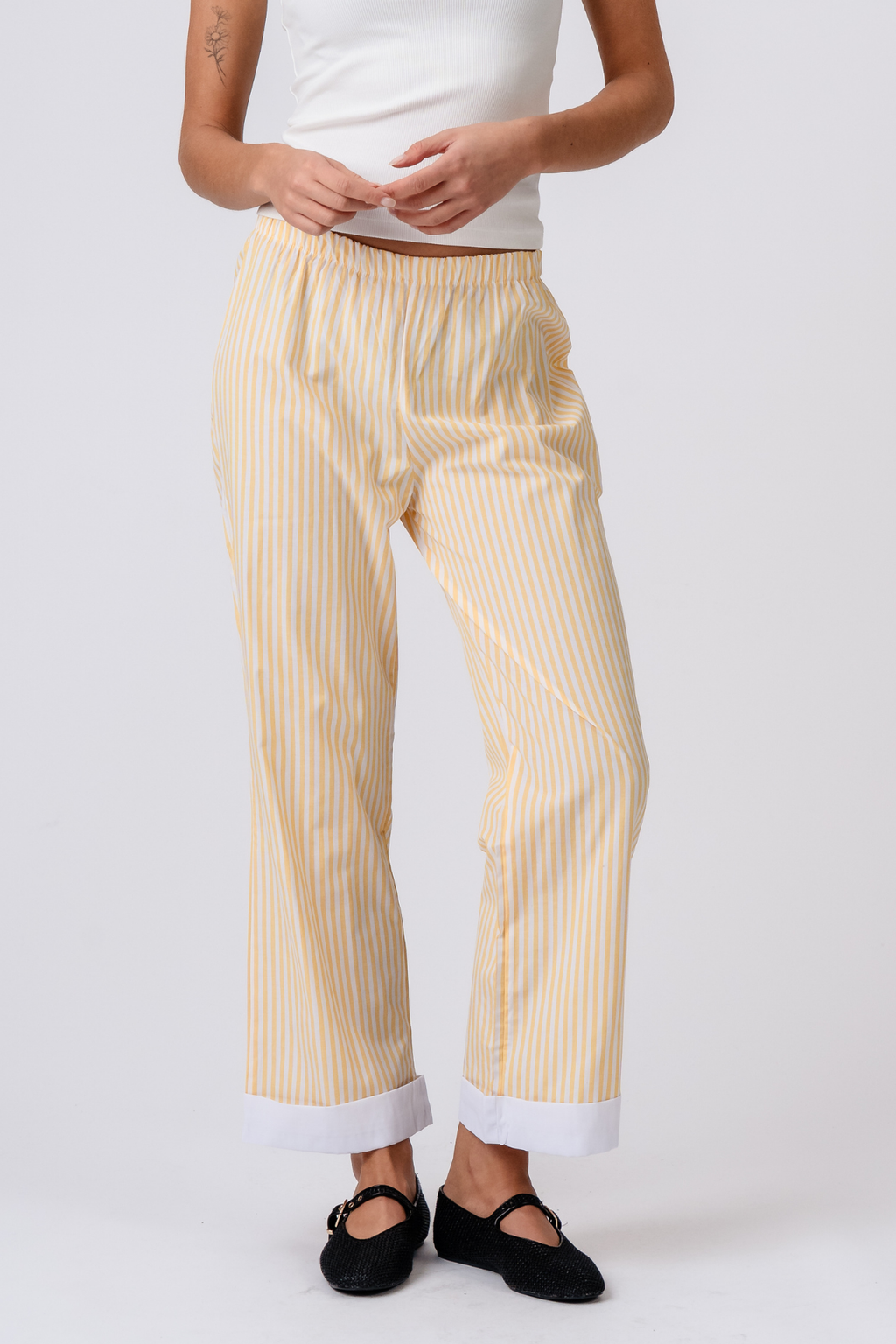 Layla Striped Pants - Jaune