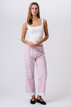 Layla Striped Pants - Rose