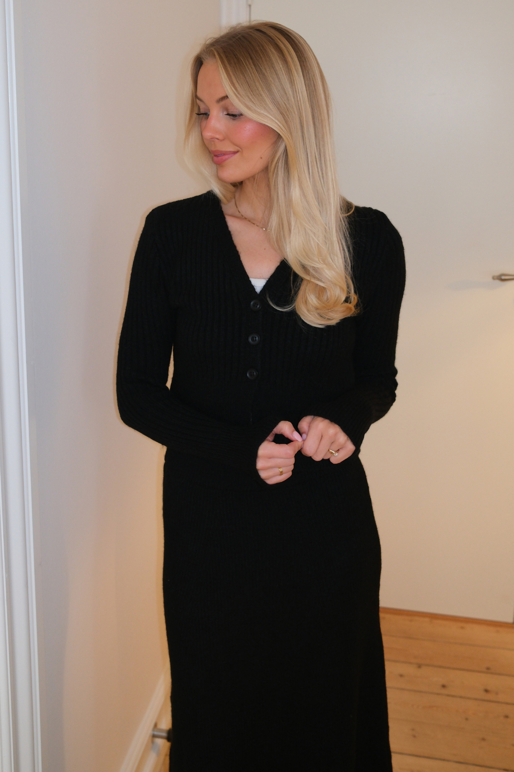 Chemisier Nova Tie en tricot - Noir