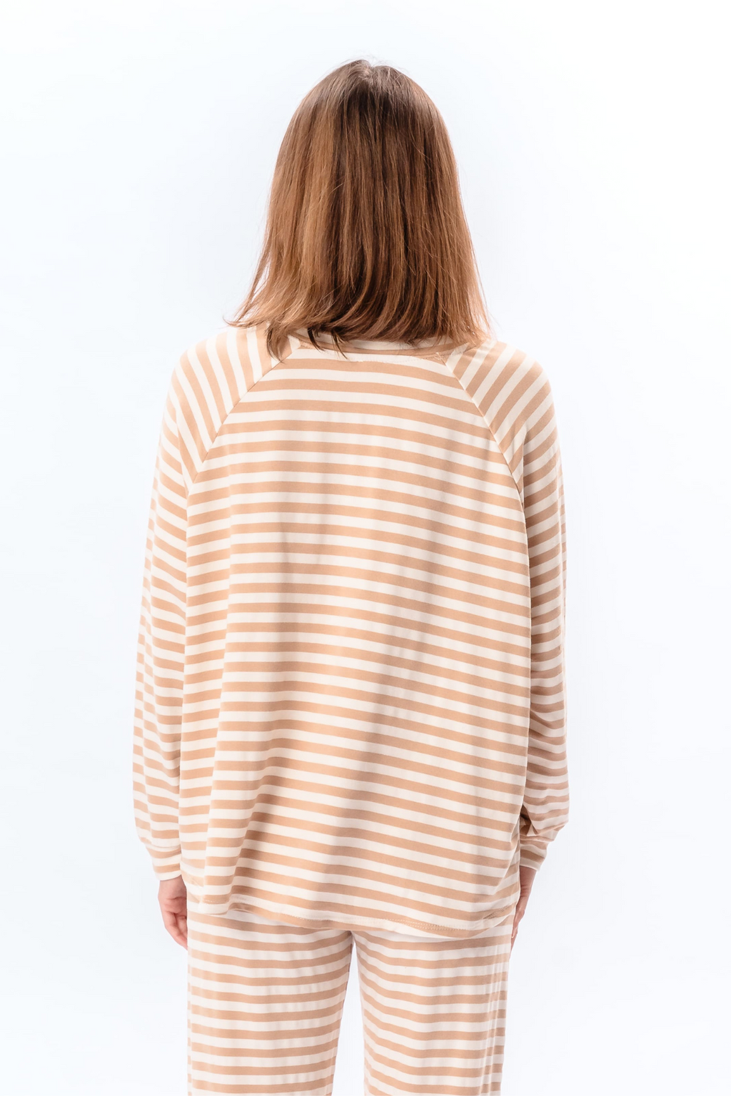 Stripped Long Sleeve Regular Fit - Beige
