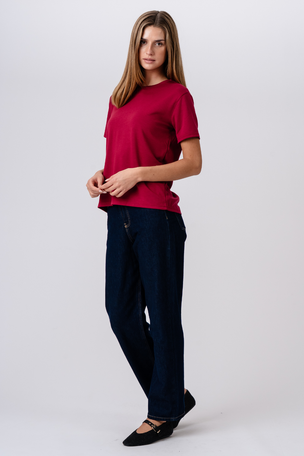 Leah Loose T-shirt - Burgundy