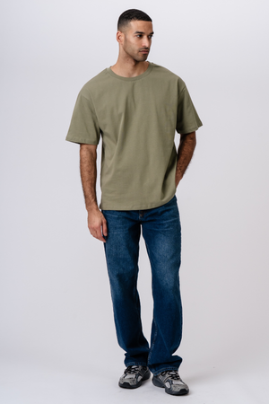 T-shirt Boxfit épais - Olive