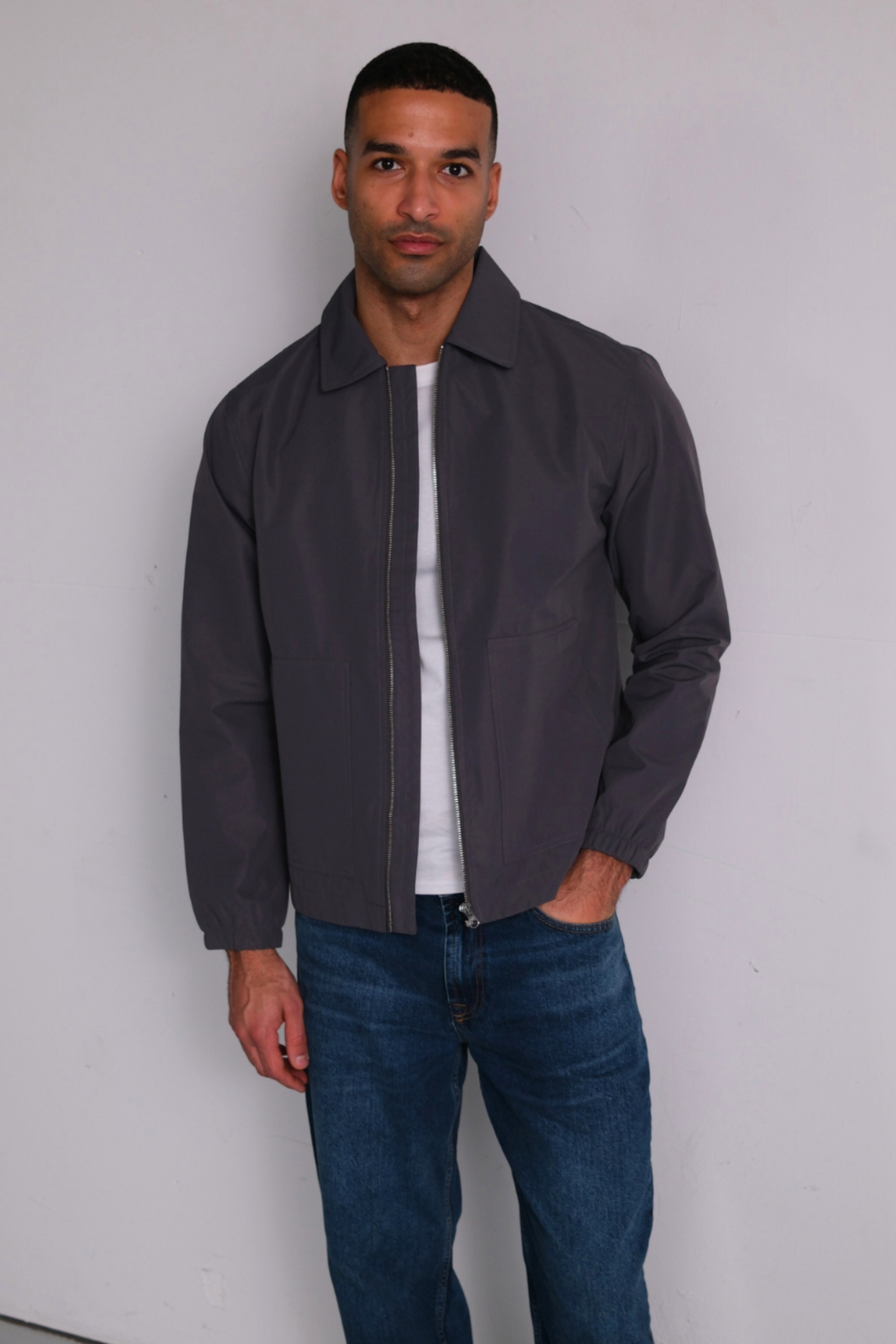 Short Zip Jacket - Grey