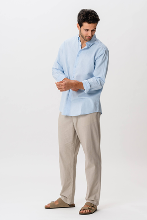 Chemise en lin - bleu clair