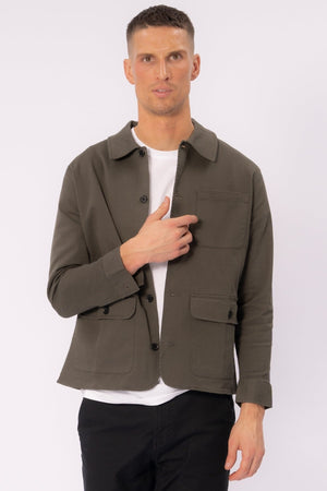 Veste de chemise à serre - Olive foncée