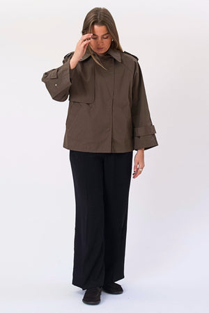 Elara Short Trenchcoat - Brown