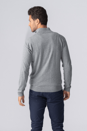 Pullover Half Zip - Mélange gris