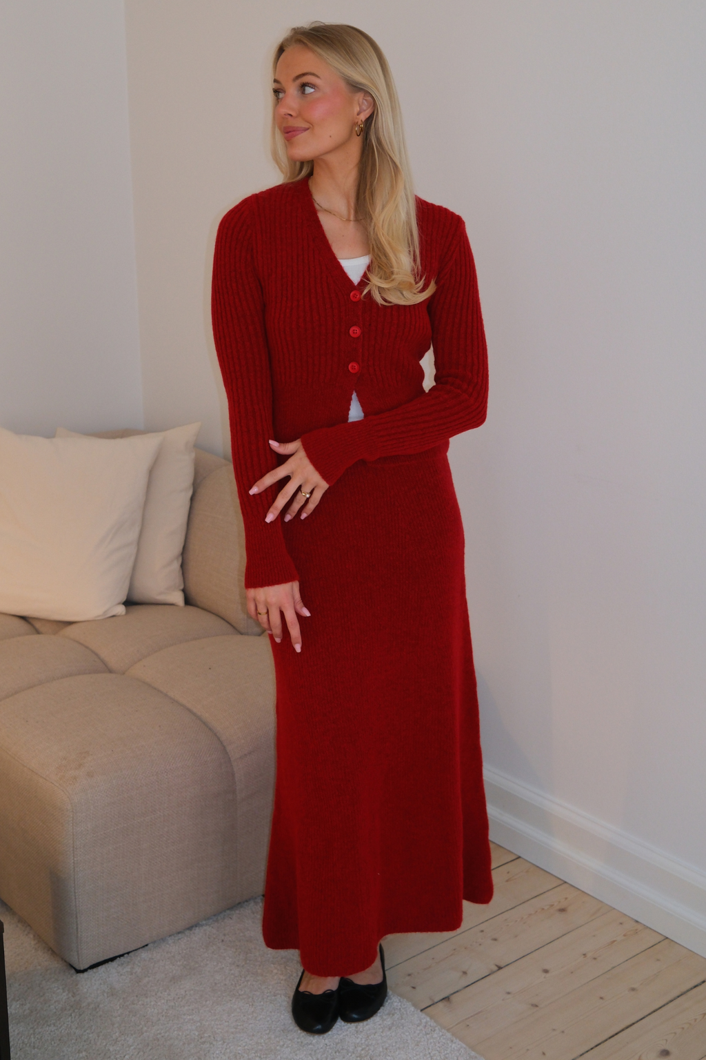 Nova Tie Blouse Knit - Red