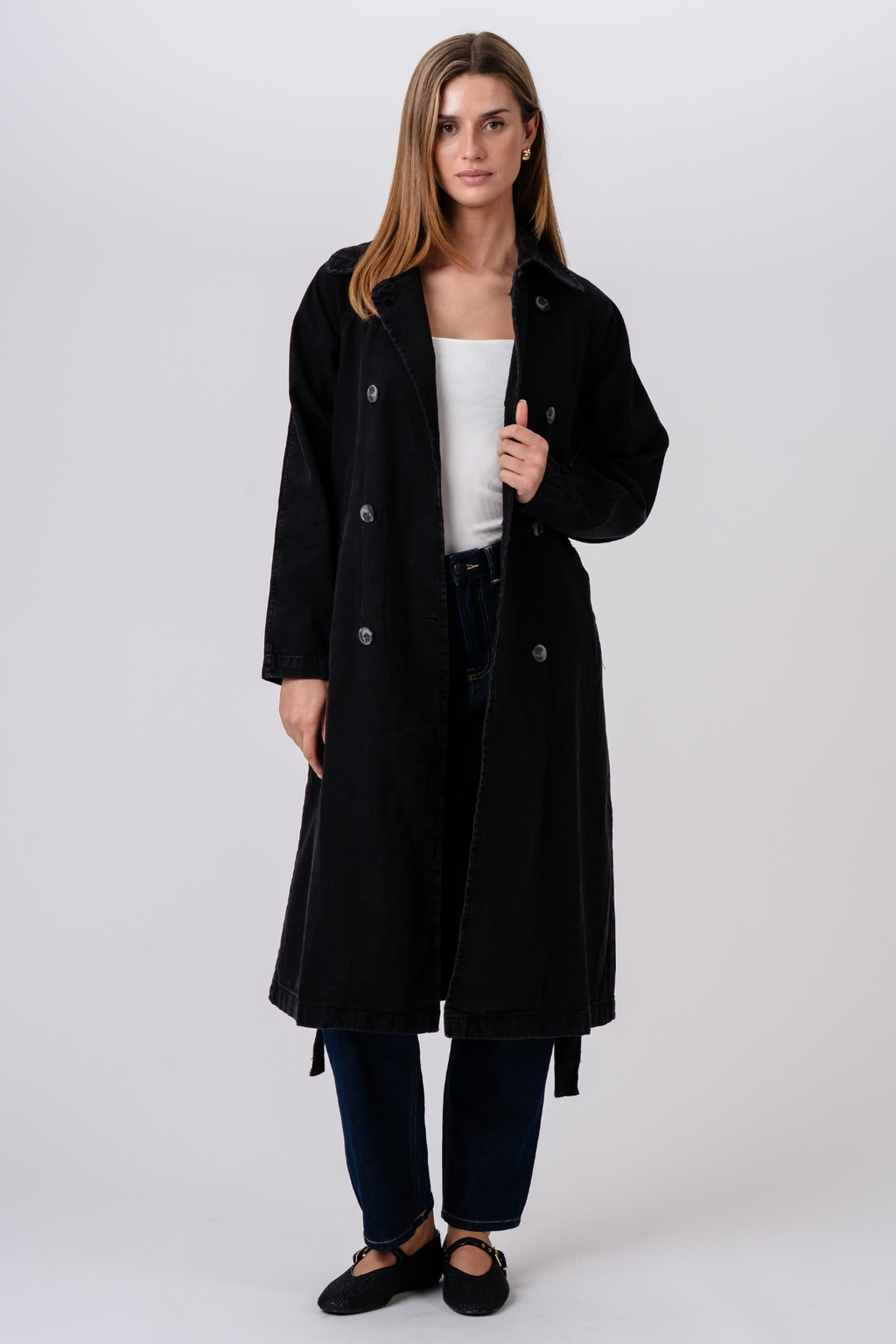 Trench en jean - anthracite