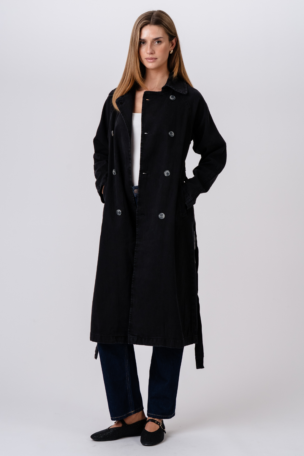 Trench en jean - anthracite