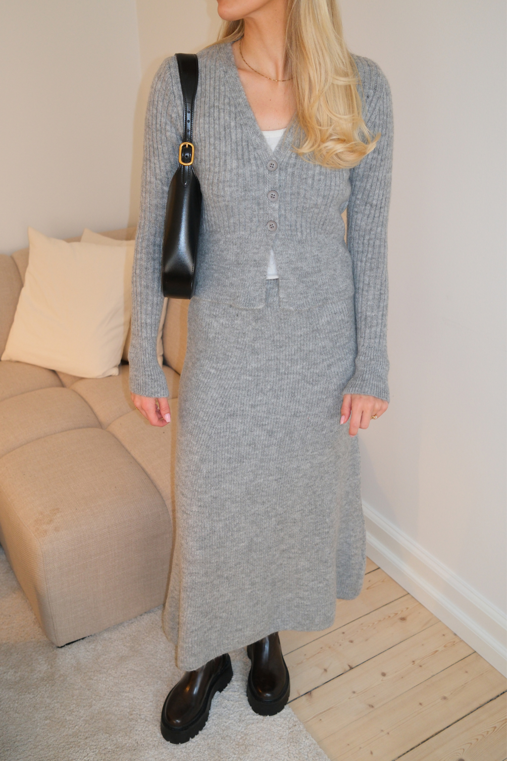 Nova Knit Skirt - Grey