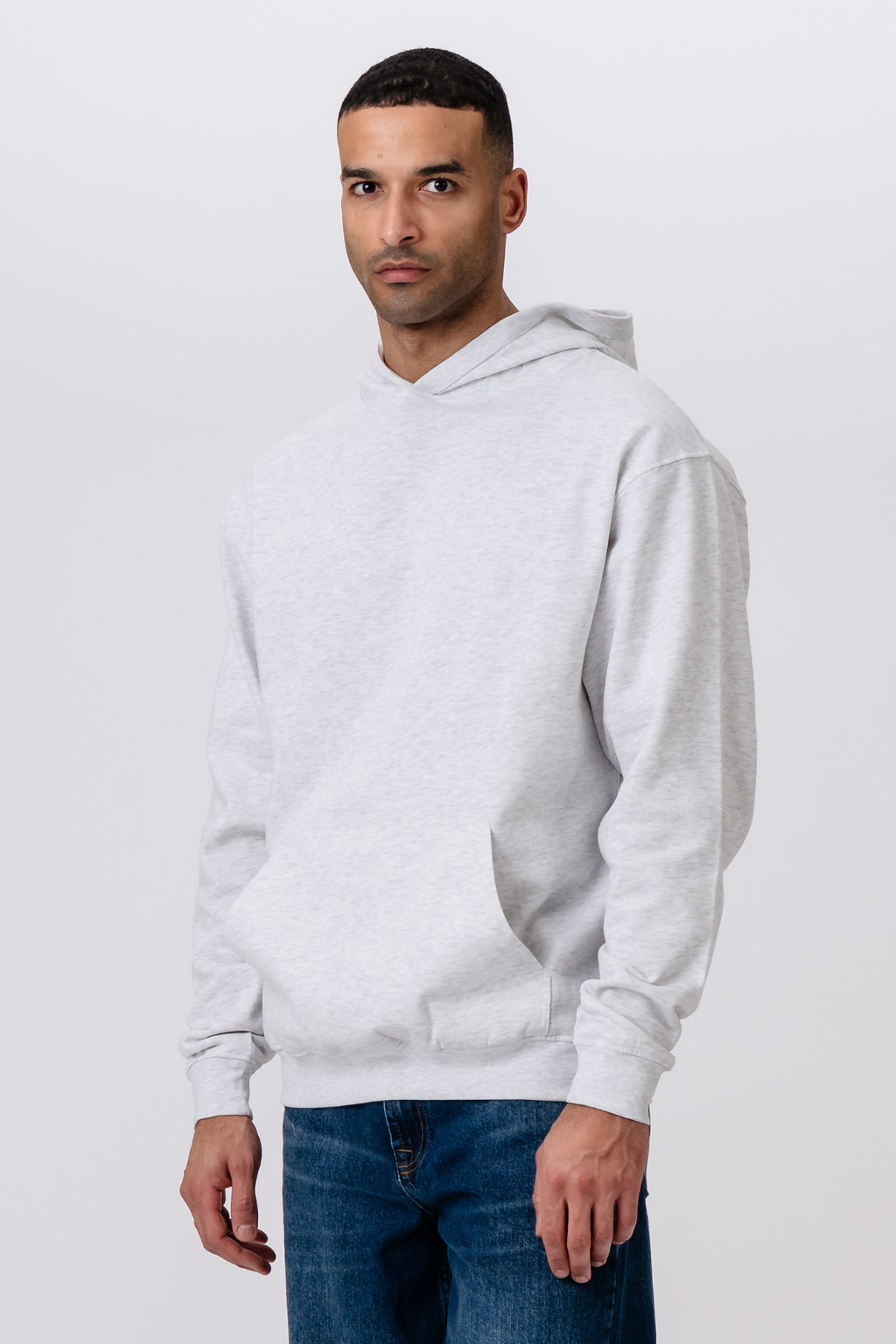 Hoodie Without Drawstring - Ash Grey