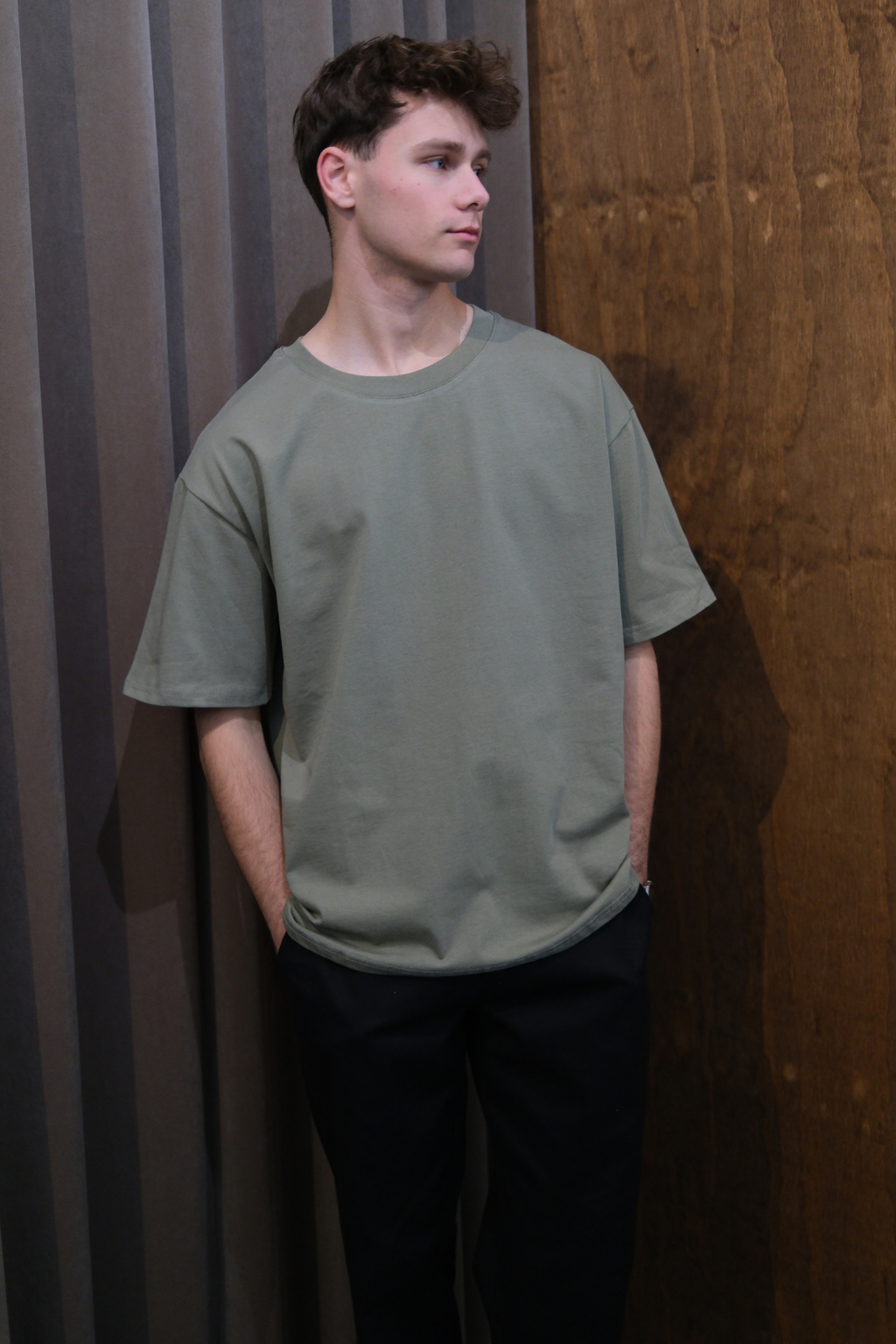 T-shirt Boxfit épais - Olive