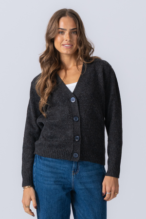 Cardigan tricoté - Melange gris foncé