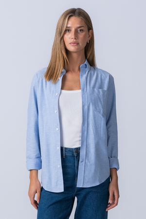 Boyfriend Oxford Shirt - Light Blue