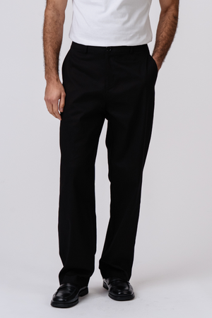 Chino droit en coton - Noir