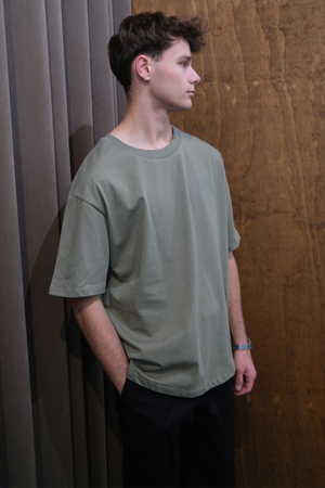 T-shirt Boxfit épais - Olive