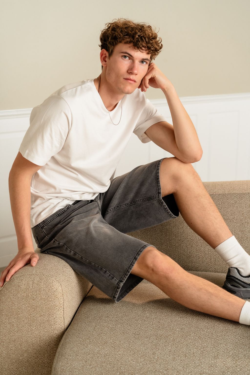 Denim Shorts Lâche - gris
