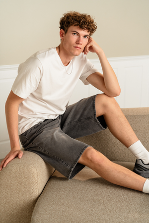Denim Shorts Lâche - gris