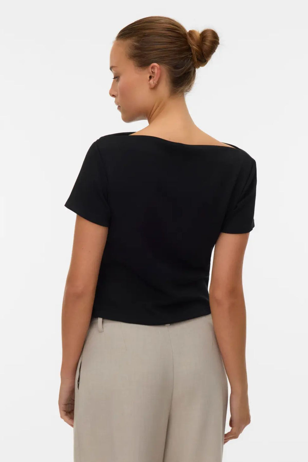 Mille Boatneck Short Top - Black