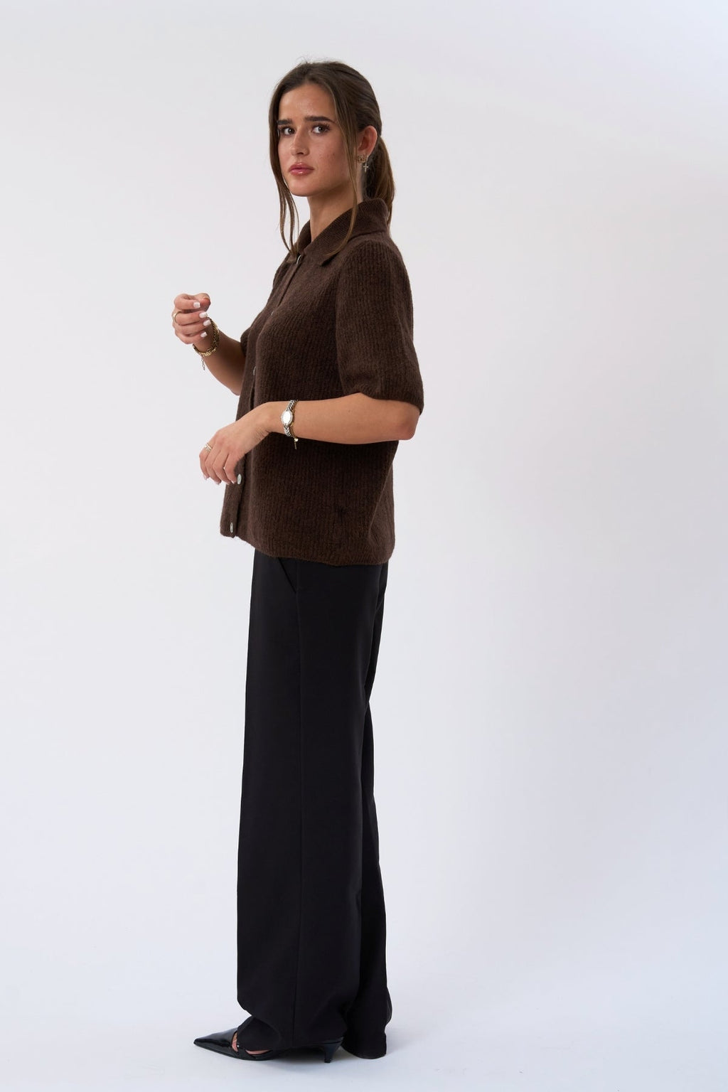 Alba Polo Knit - Chocolat
