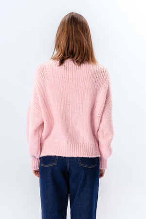 Tricot torsadé Emma - Rose bonbon