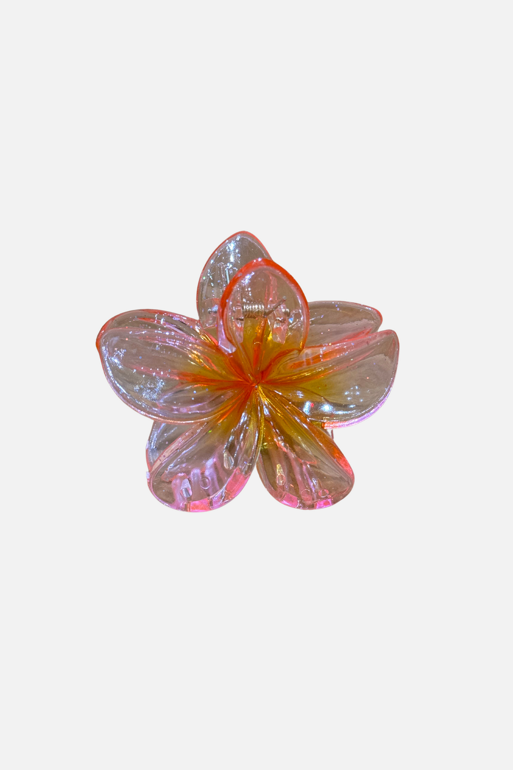 Clip de cheveux de fleur - rose / orange