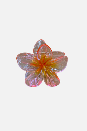Clip de cheveux de fleur - rose / orange