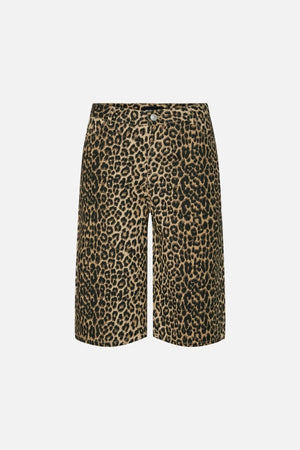 Saume large denim Shorts - Leo au poivre blanc