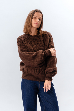 Emma Cable Knit - Chocolat