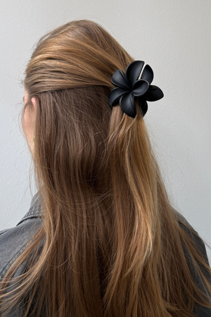 Flower Hair Clip - Black
