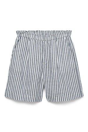 Selma Shorts - Navy Blazer Stripes-Snow White