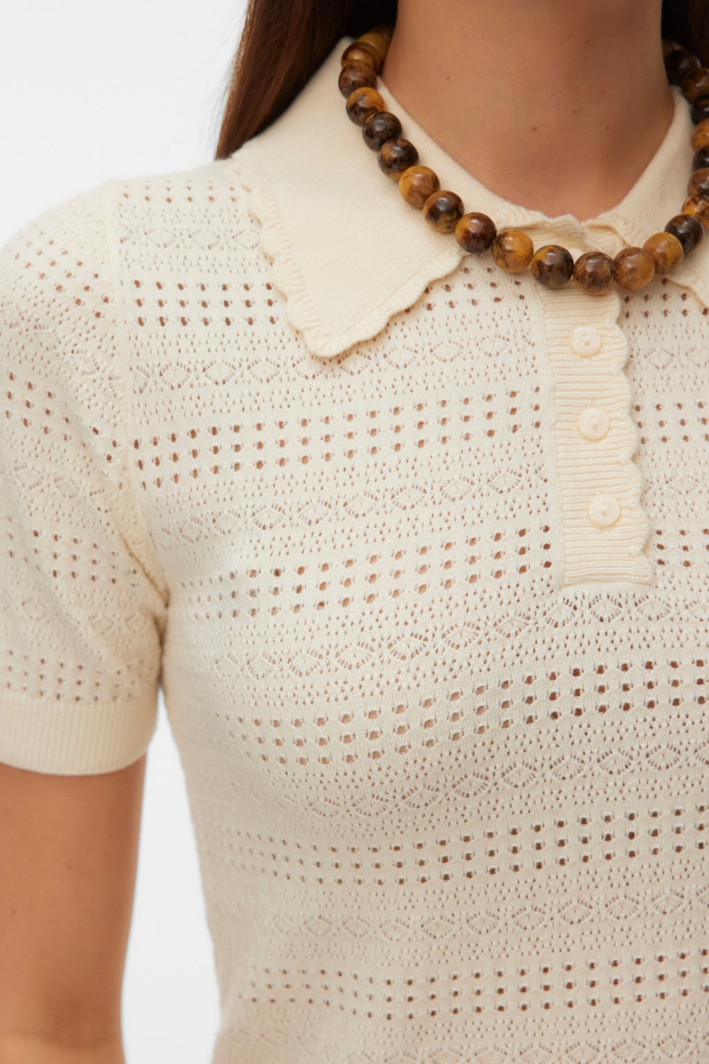 Limone Scallop Poloneck - Birch