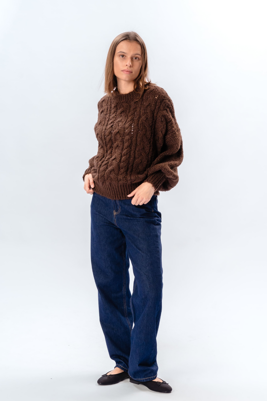 Emma Cable Knit - Chocolat