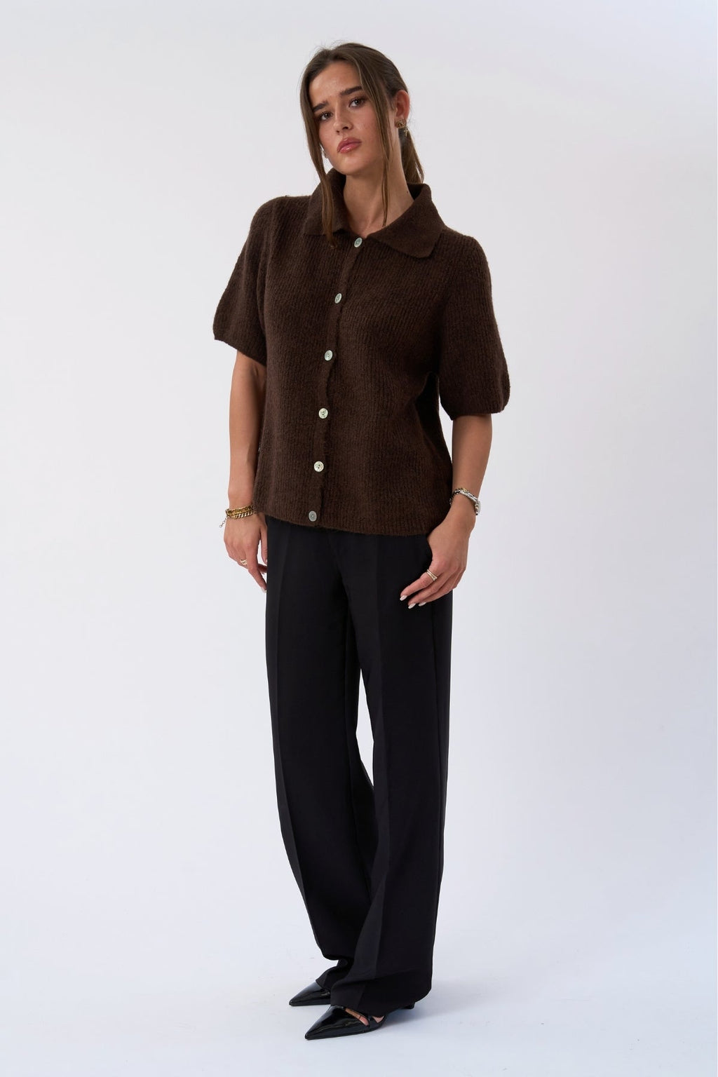Alba Polo Knit - Chocolat