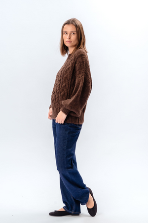 Emma Cable Knit - Chocolat
