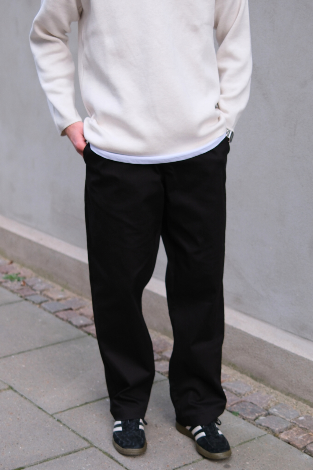Chino large - noir