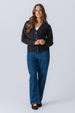 Cardigan tricoté - Melange gris foncé