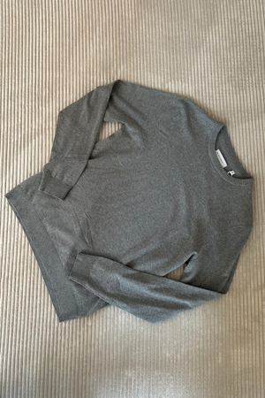 Pull à col rond - Mélange gris