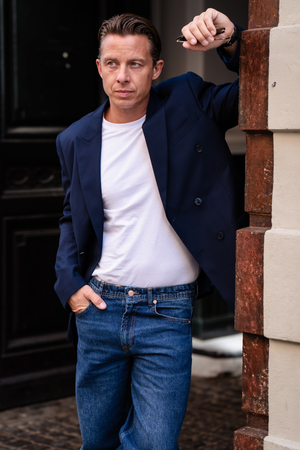 Premium Blazer à double poitrine - Marine